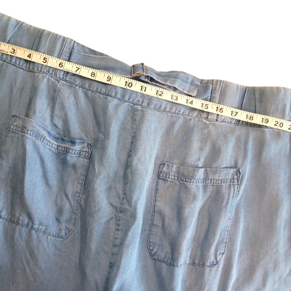 Torrid Womens Plus Size 22 Light Wash Blue Chambray Wide Leg Pleated Pants - Picture 14 of 14